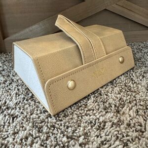 SANXA Australia Triple Sunglass Travel Case – Holds 3 Pairs – Folding, Beige